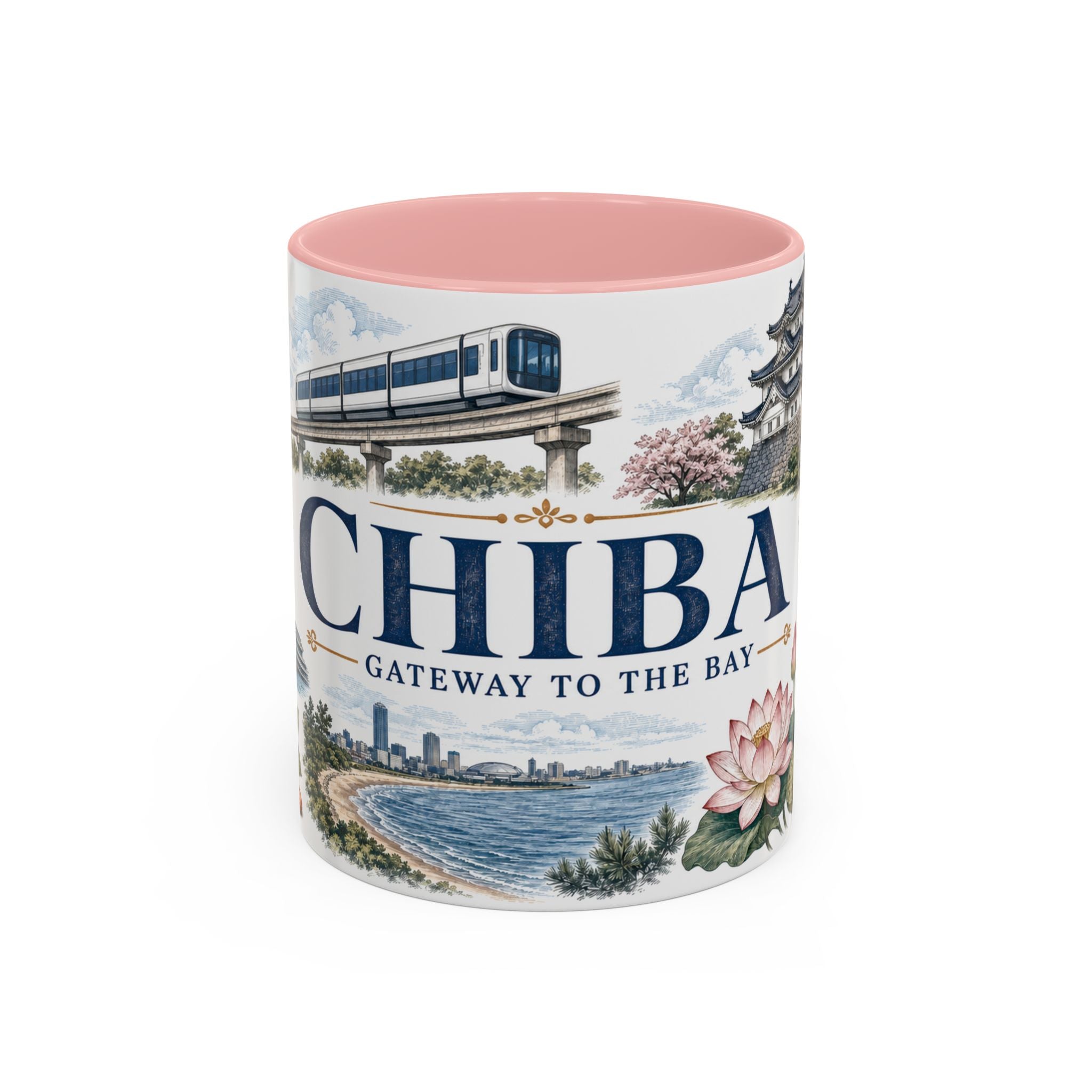 Chiba Coffee Mug | Japan Travel Souvenir | Vintage Illustrated City Gift | 11 oz 15 oz Accent Mug