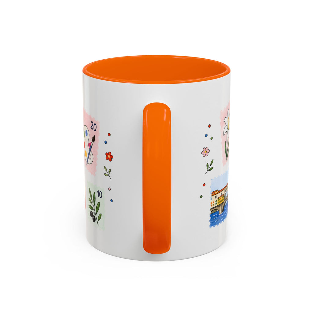 Florence Coffee Mug | Postage Stamp Collage Mug | Travel Souvenir Accent Cup 11oz 15oz