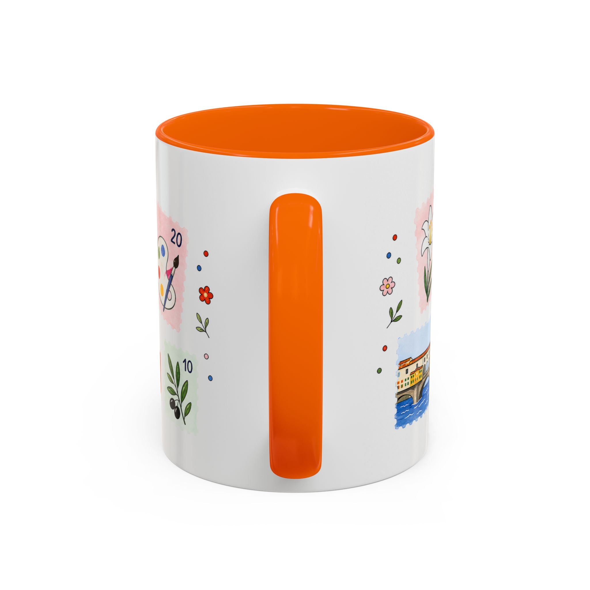 Florence Coffee Mug | Postage Stamp Collage Mug | Travel Souvenir Accent Cup 11oz 15oz