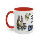 Zurich Coffee Mug | Switzerland Travel Souvenir | Vintage Illustrated City Gift | 11 oz 15 oz Accent Mug