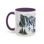 Norwegian Fjords Coffee Mug | Travel Destination Souvenir Gift | Accent Color Ceramic 11oz 15oz