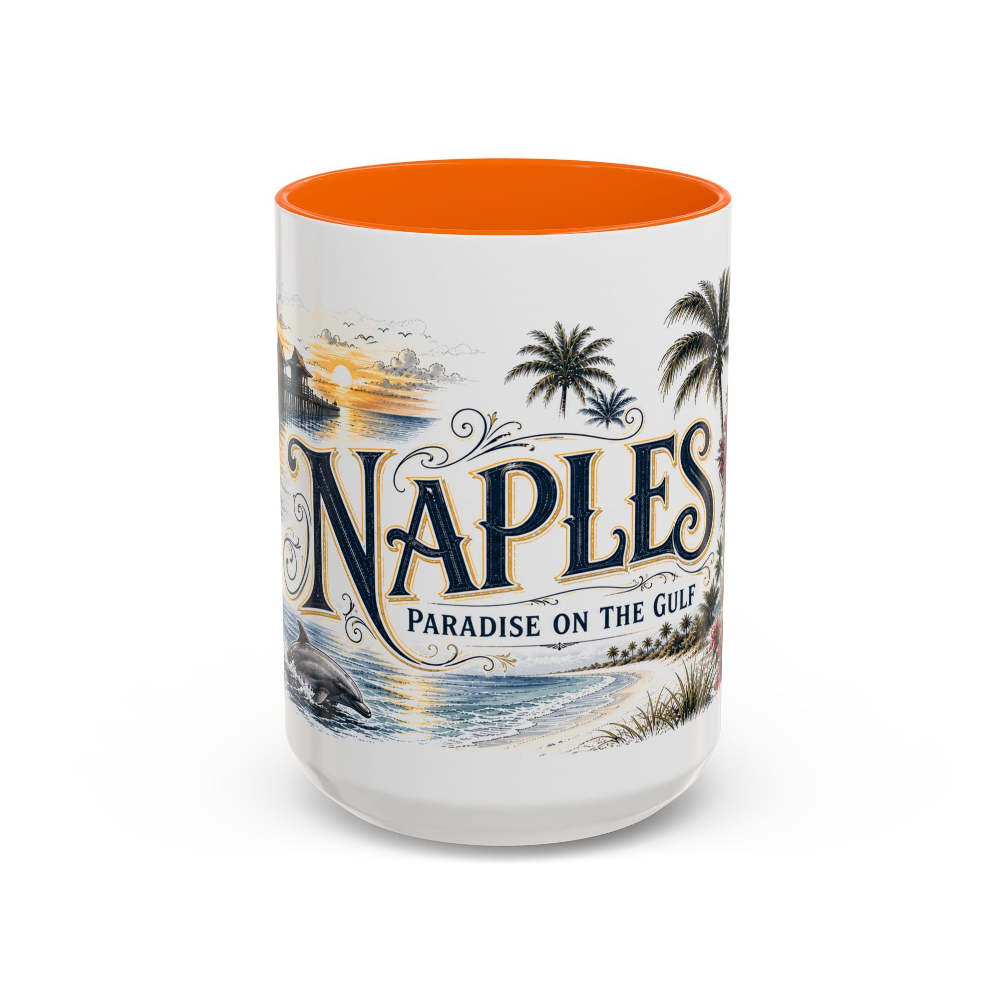 Naples Coffee Mug | United States Travel Souvenir | Vintage Illustrated City Gift | 11 oz 15 oz Accent Mug