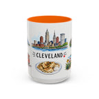 Cleveland Illustrated Travel Mug | City Souvenir Accent Coffee Mug | 11oz 15oz Ceramic Cup