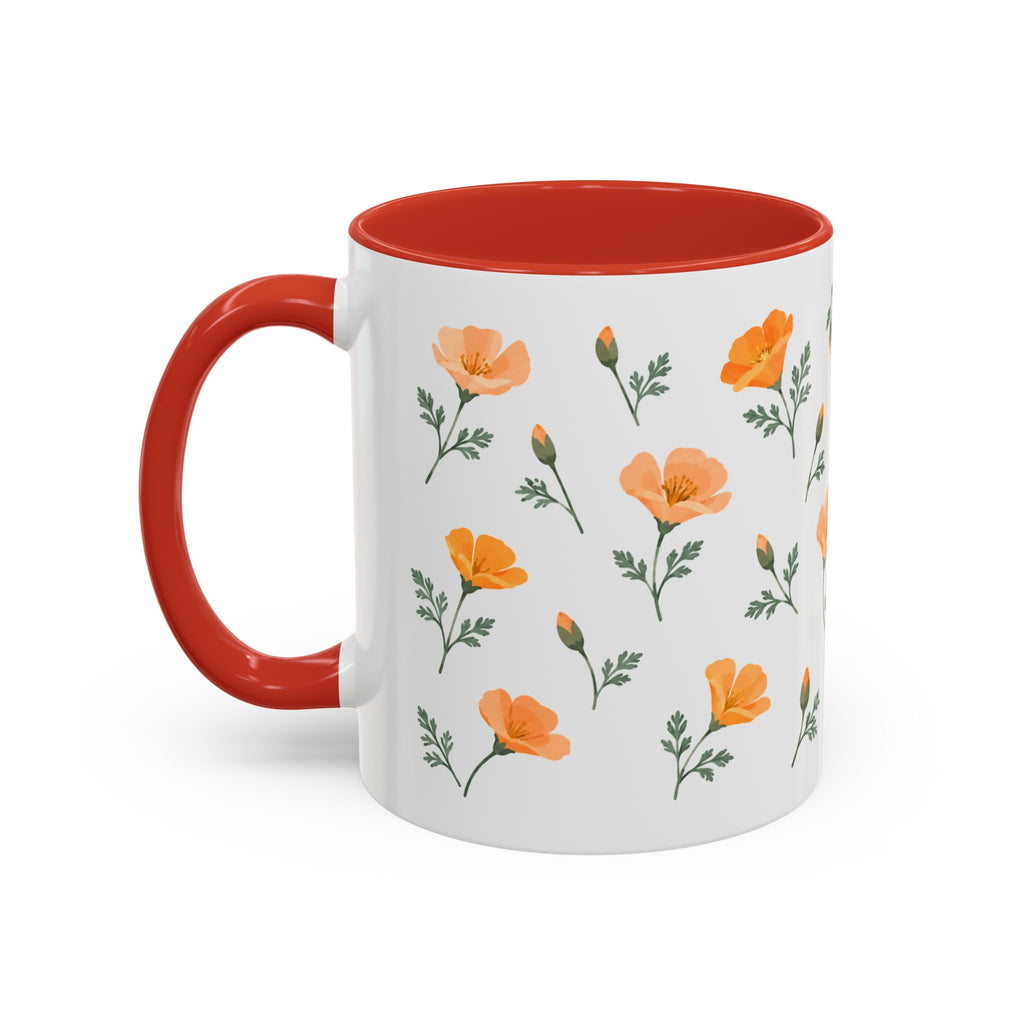 California California poppy Mug, State Flower Floral Coffee Cup, 11oz Botanical Gift