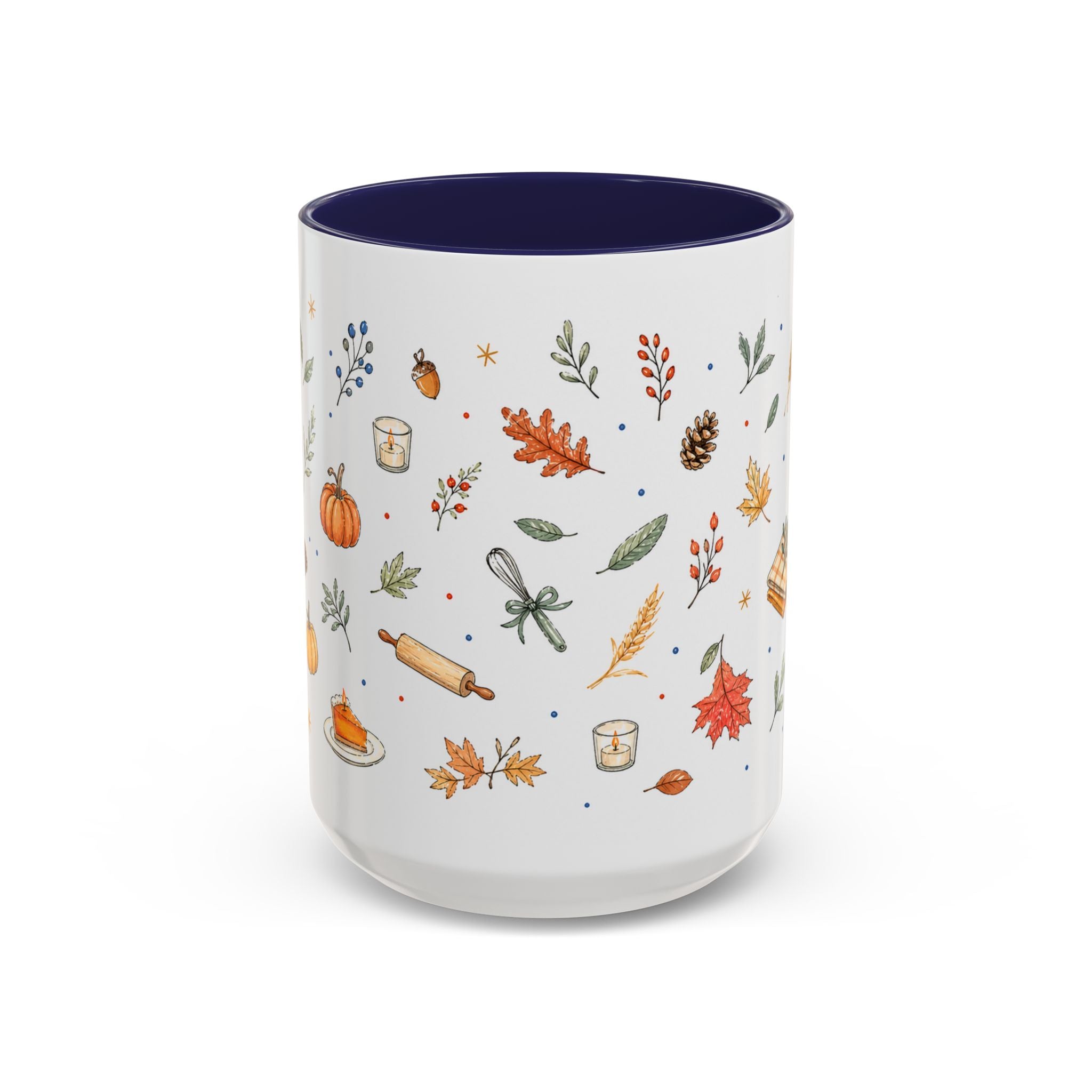 Thanksgiving Baking Mug | Watercolor Autumn Gift | Pumpkin Pie Accent Coffee Cup 11oz 15oz
