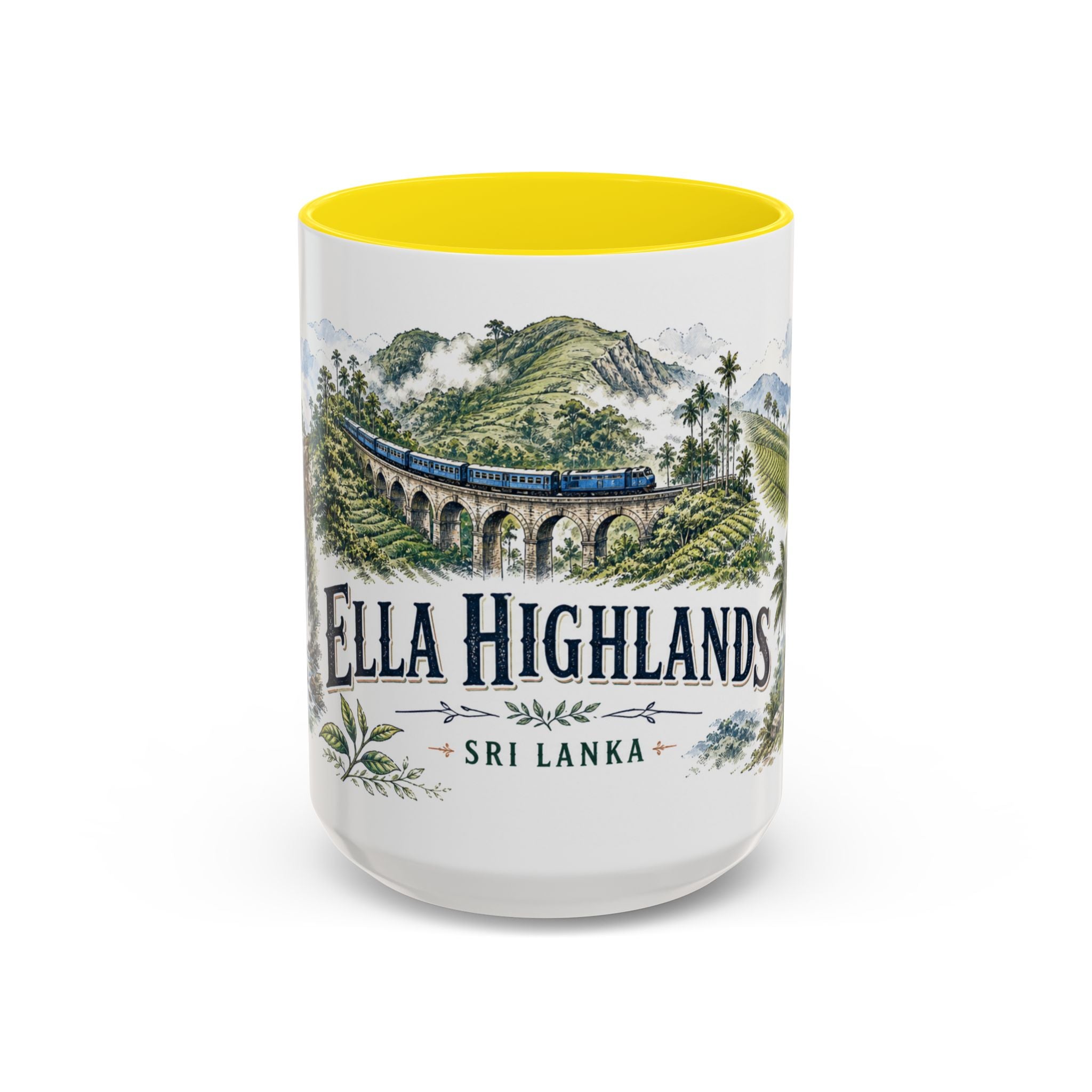 Ella Highlands Mug, Sri Lanka Travel Souvenir, Bucket List Gift, Accent Ceramic Coffee Mug 11oz 15oz