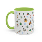 Nashville Christmas Mug | Watercolor City Souvenir, Acoustic Guitar, Harmonica (11oz 15oz)