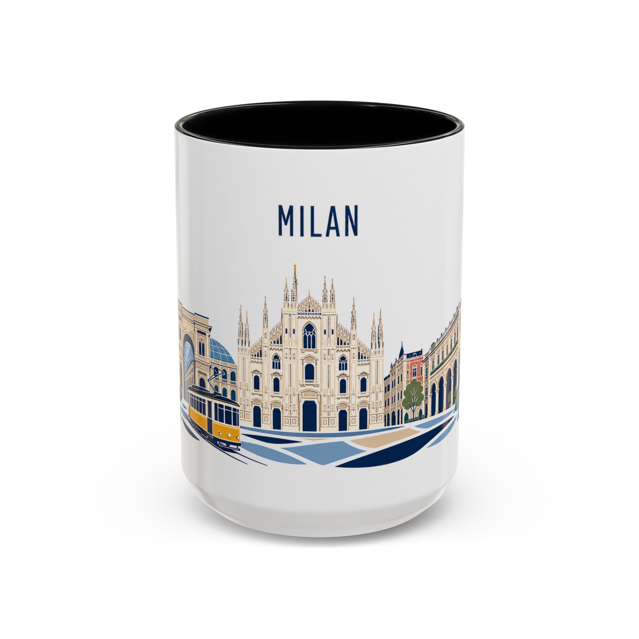 Milan Coffee Mug | Italy Travel Souvenir | Porcelain Decal City Gift | 11oz 15oz Accent Mug
