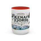 Kenai Fjords National Park Coffee Mug | Alaska Coastal Wildlife Hiking Gift | Accent Color Ceramic 11oz 15oz