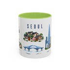 Seoul Coffee Mug | South Korea Travel Souvenir | Porcelain Decal City Gift | 11oz 15oz Accent Mug