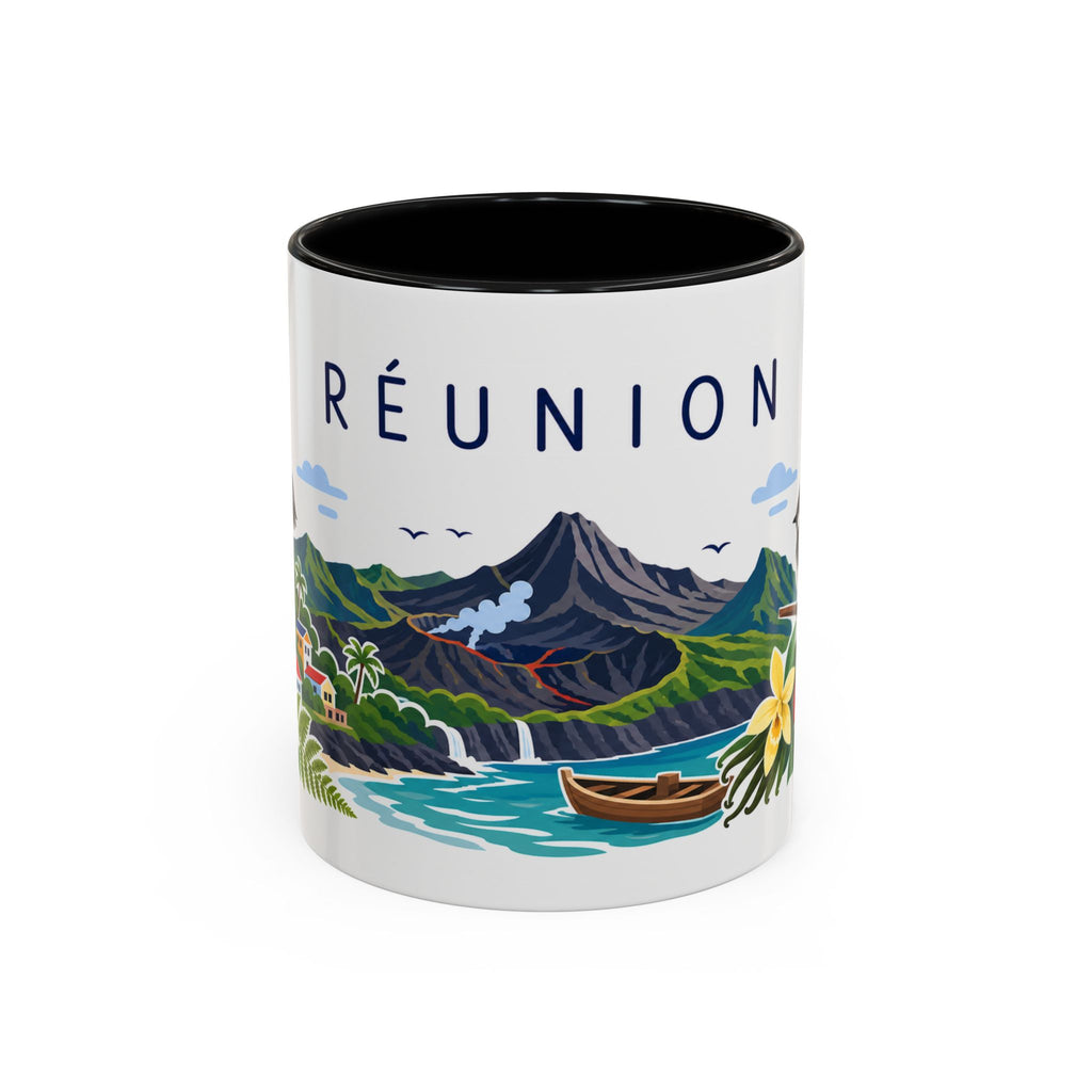 Réunion Coffee Mug | Travel Souvenir Accent Mug | Country Gift Ceramic Cup 11oz 15oz