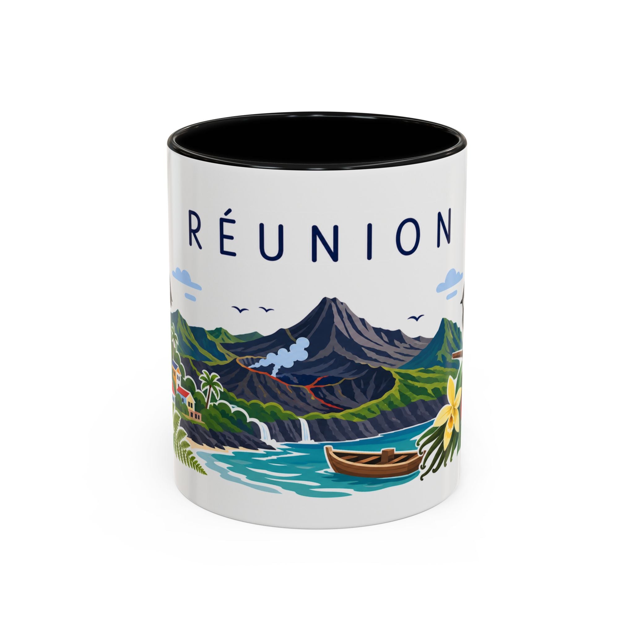 Réunion Coffee Mug | Travel Souvenir Accent Mug | Country Gift Ceramic Cup 11oz 15oz
