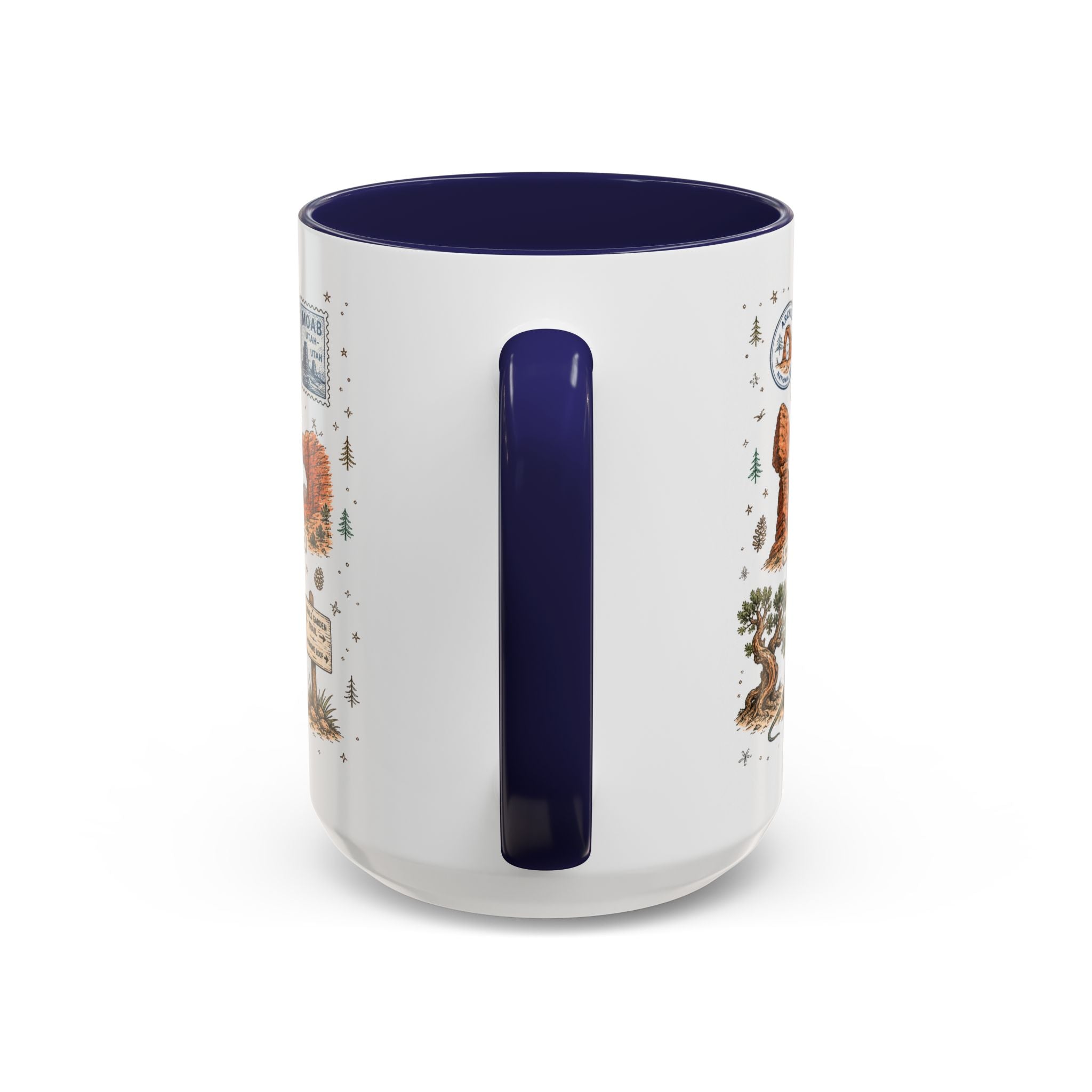 Arches Coffee Mug | National Park Hiking Utah Gift | Accent Color Ceramic 11oz 15oz