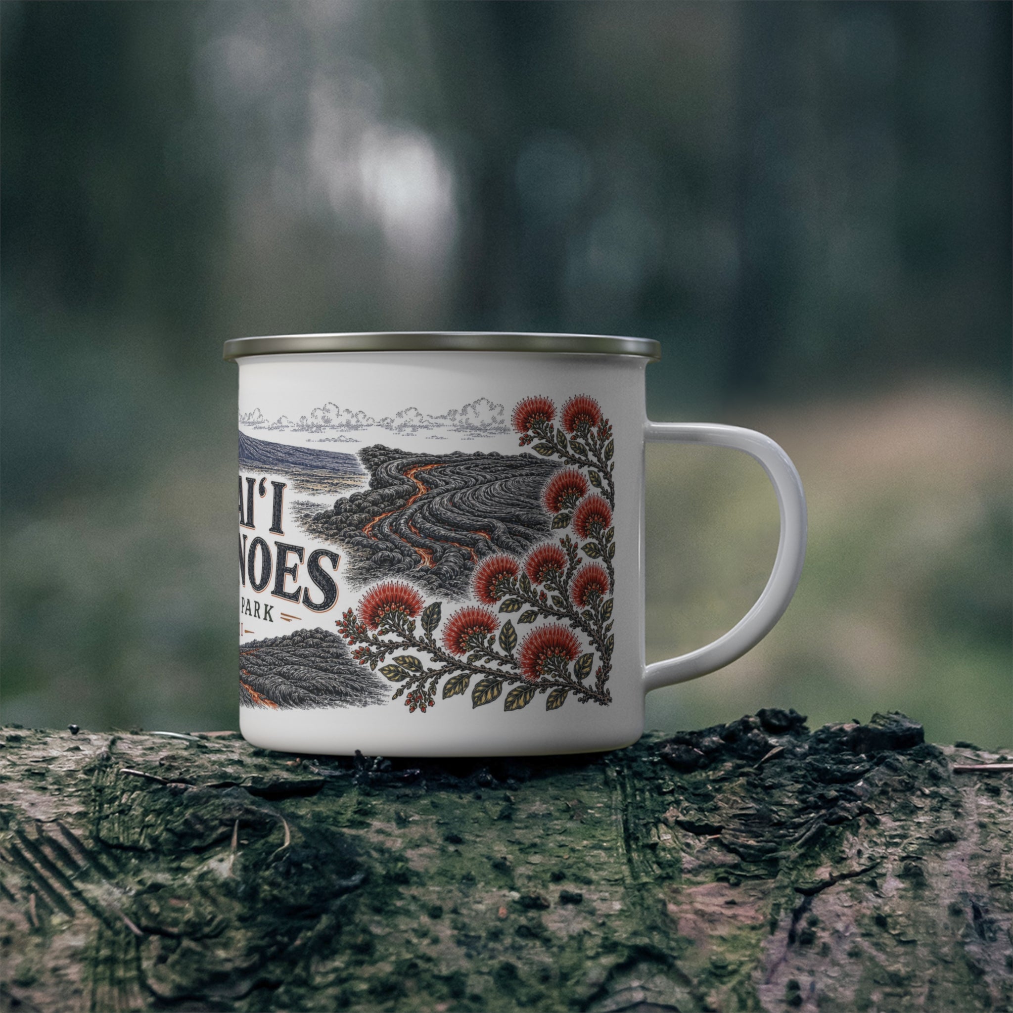 Hawaiʻi Volcanoes National Park Vintage Enamel Camping Mug | 12oz National Park Hiking Gift