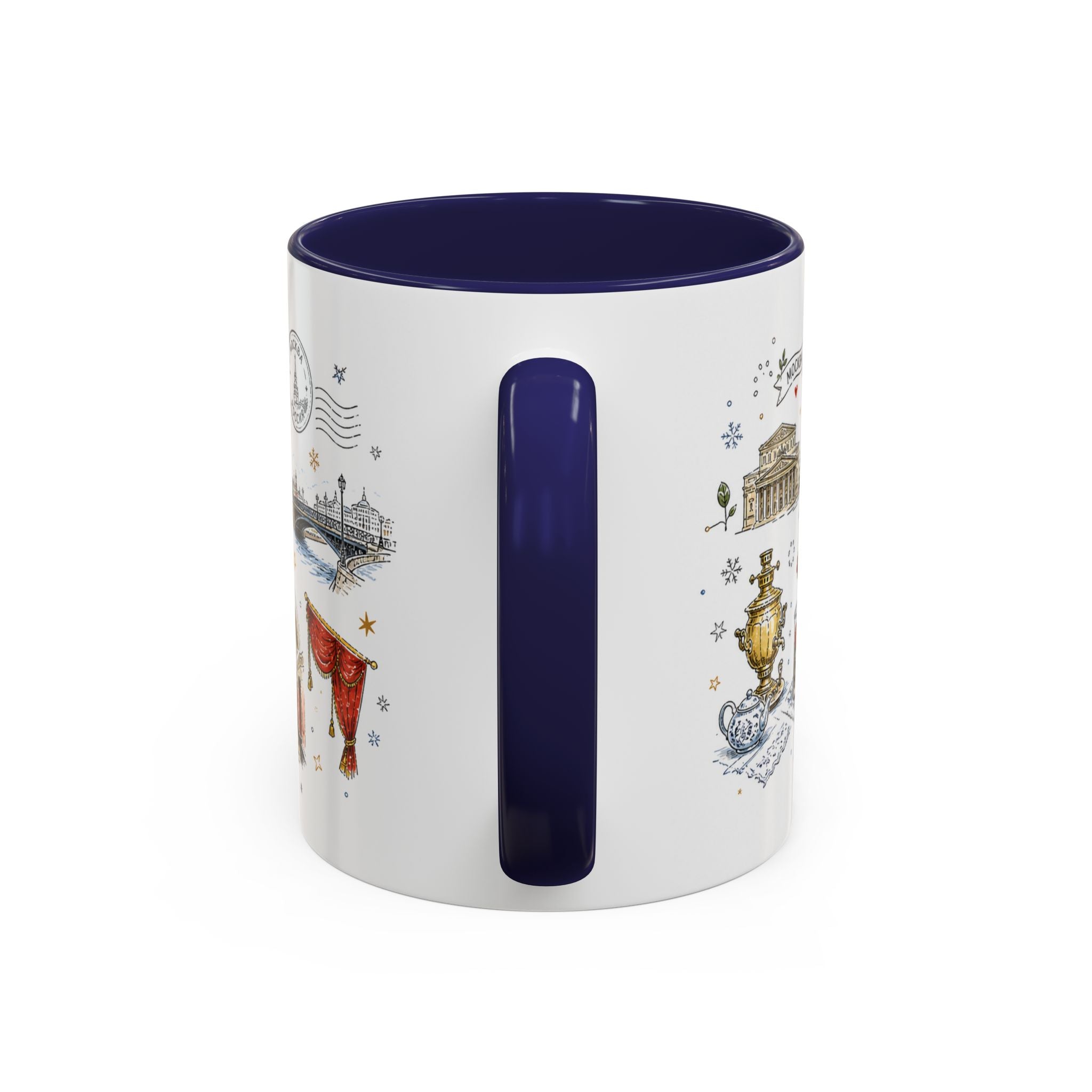 Moscow Coffee Mug | Russia Souvenir Travel Gift | Accent Color Ceramic 11oz 15oz