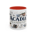Acadia Coffee Mug | National Park Hiking Coastal Gift | Accent Color Ceramic 11oz 15oz
