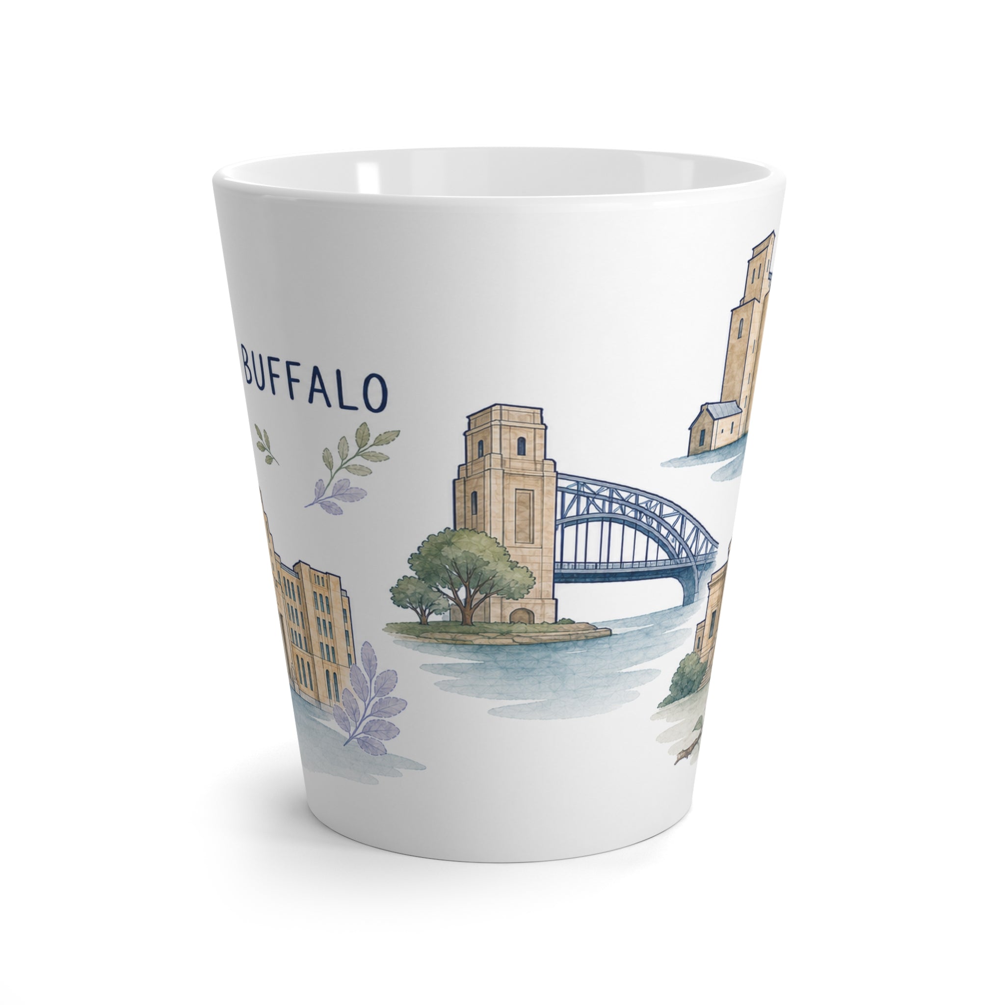 Buffalo Latte Mug | Watercolor City Travel Mug | 12 oz Ceramic Souvenir Gift