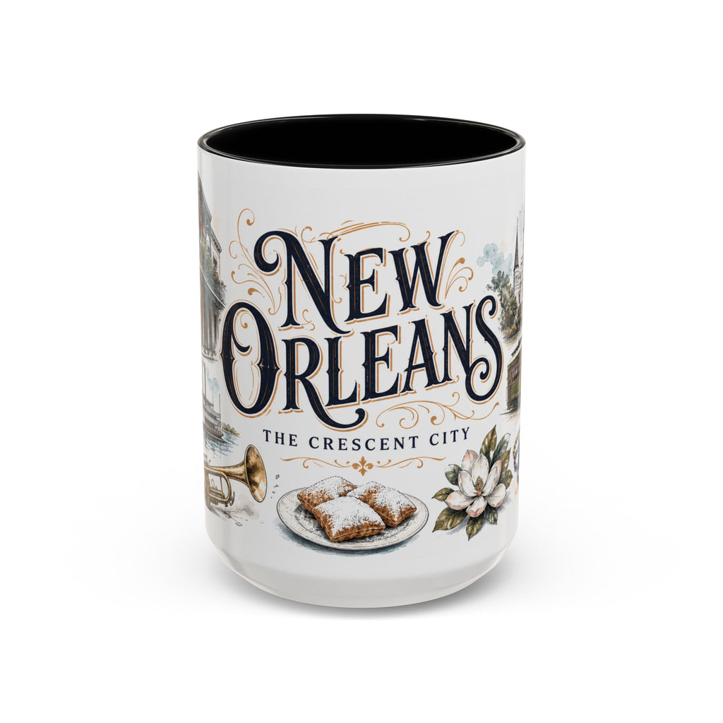 New Orleans Coffee Mug | United States Travel Souvenir | Vintage Illustrated City Gift | 11 oz 15 oz Accent Mug