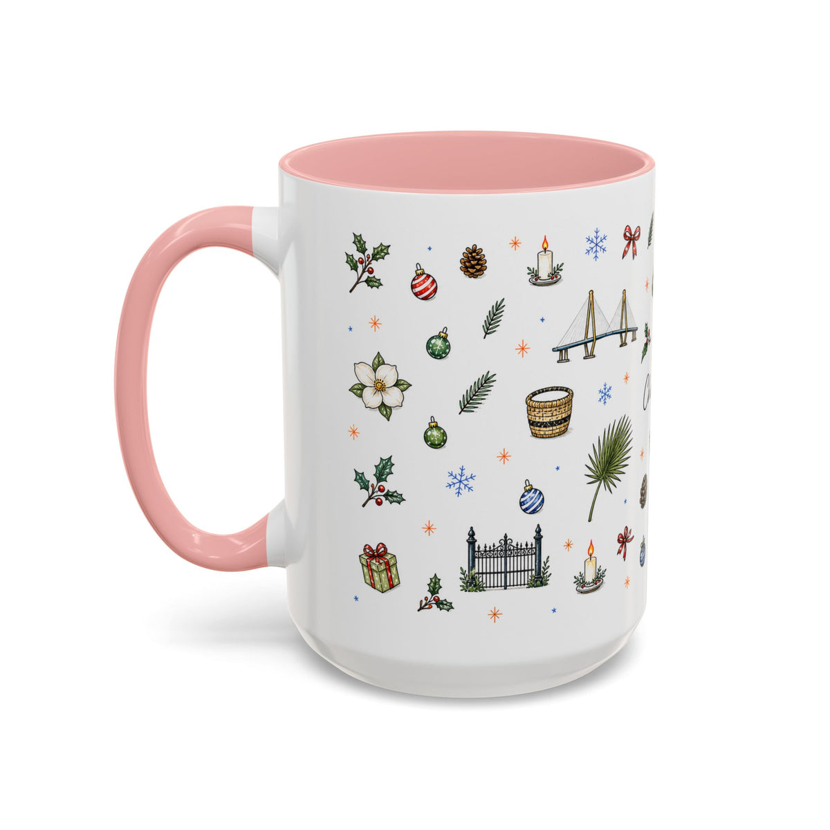 Charleston Christmas Mug | Watercolor City Souvenir, Holiday Travel Gift (11oz/15oz)