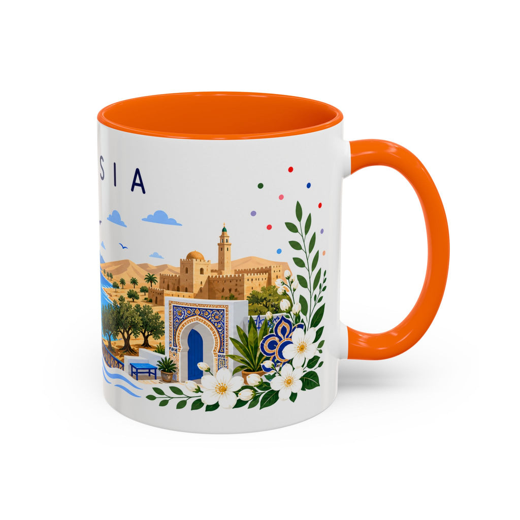 Tunisia Coffee Mug | Travel Souvenir Accent Mug | Place Gift Ceramic Cup 11oz 15oz