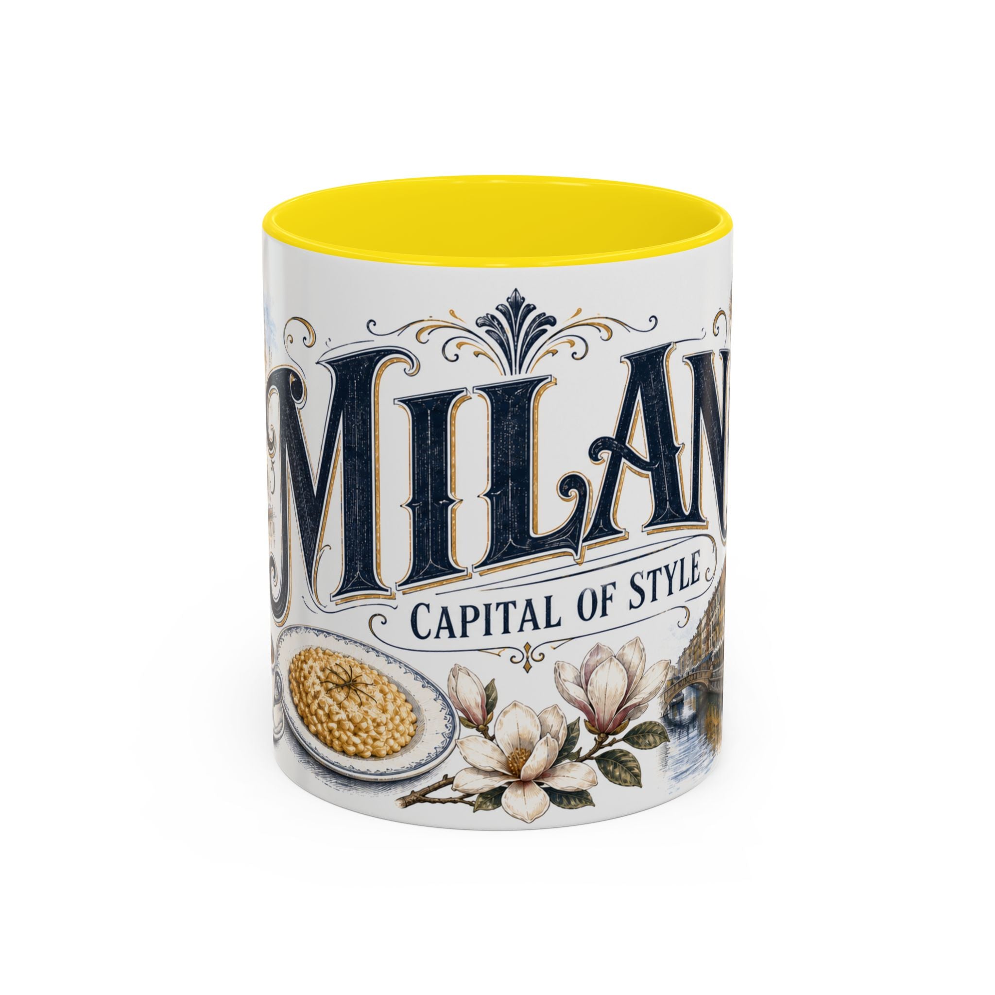 Milan Coffee Mug | Italy Travel Souvenir | Vintage Illustrated City Gift | 11 oz 15 oz Accent Mug