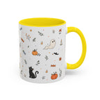 Halloween Party Mug | Ghost Black Cat Candy Watercolor Gift | Accent Cup 11oz 15oz