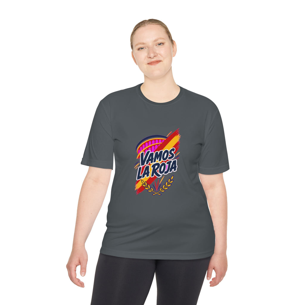 Spain Soccer T Shirt, Vamos La Roja Tee, World Football Fan Shirt, Moisture Wicking Sport Tee