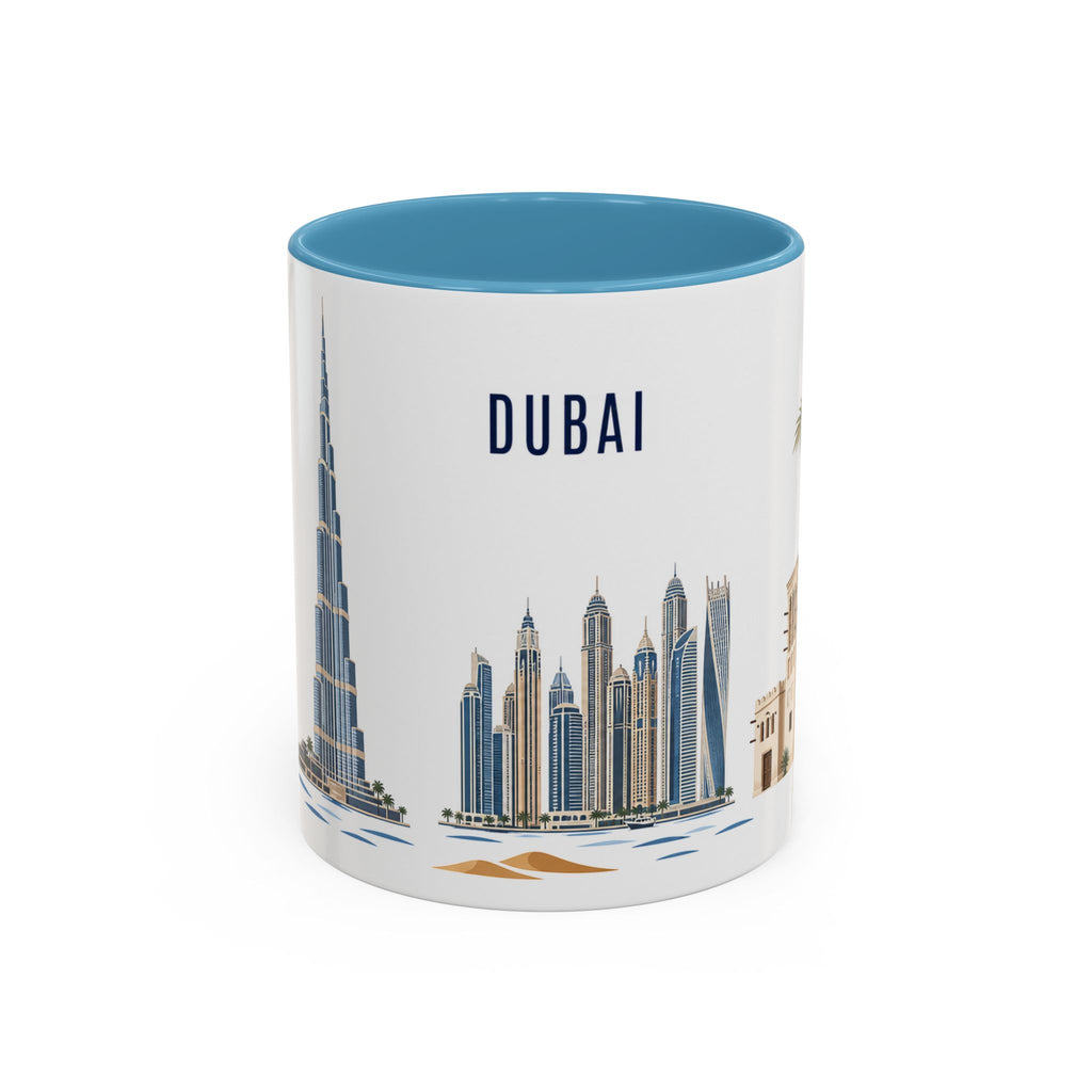 Dubai Coffee Mug | United Arab Emirates Travel Souvenir | Porcelain Decal City Gift | 11oz 15oz Accent Mug