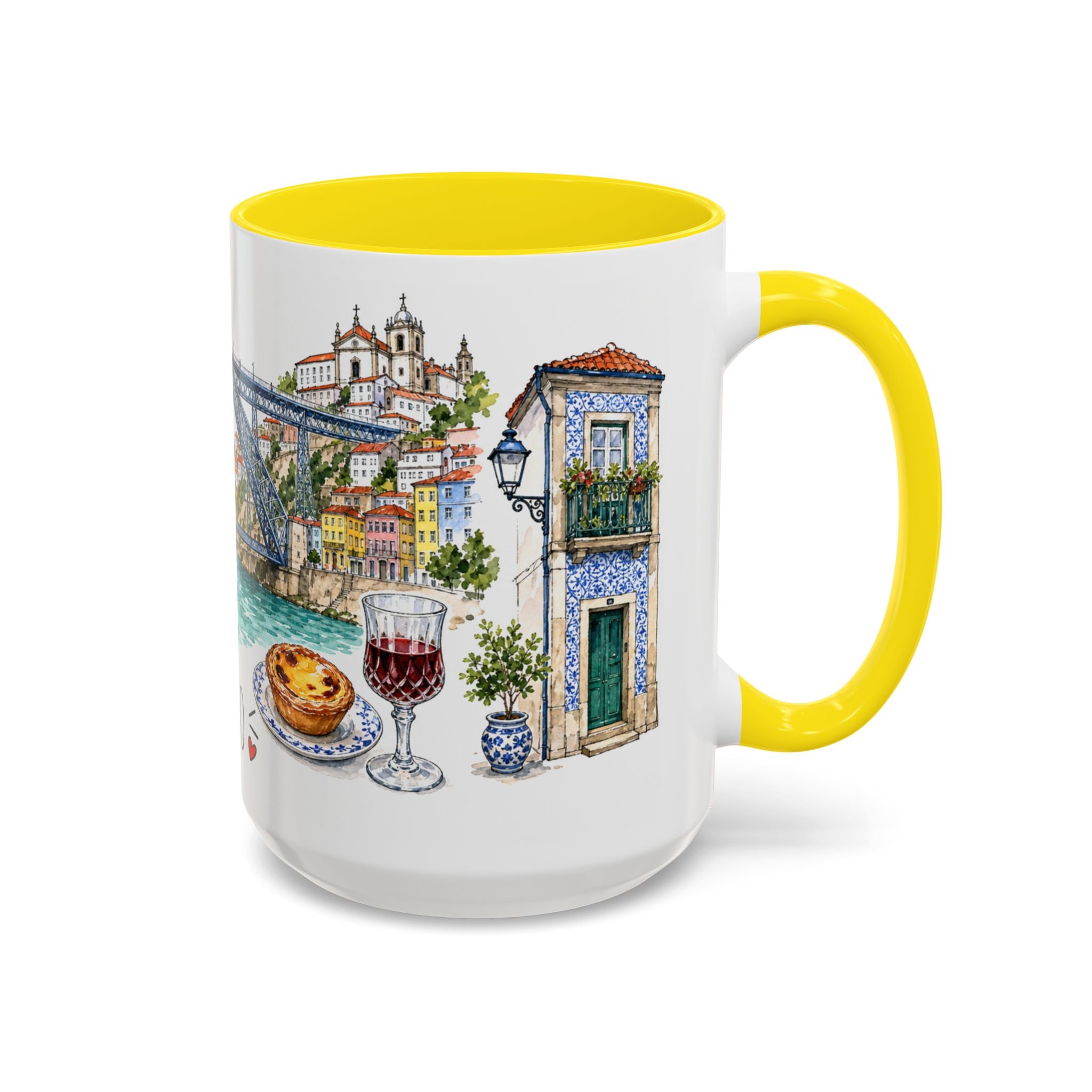 Porto Illustrated Travel Mug | City Souvenir Accent Coffee Mug | 11oz 15oz Ceramic Cup