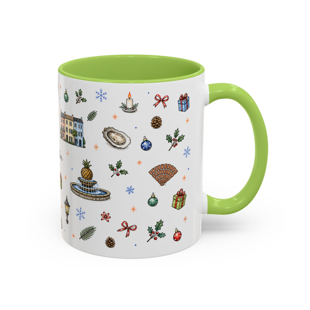 Charleston Christmas Mug | Watercolor City Souvenir, Holiday Travel Gift (11oz/15oz)