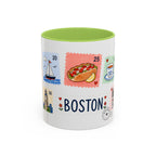 Boston Coffee Mug | Postage Stamp Collage Mug | Travel Souvenir Accent Cup 11oz 15oz