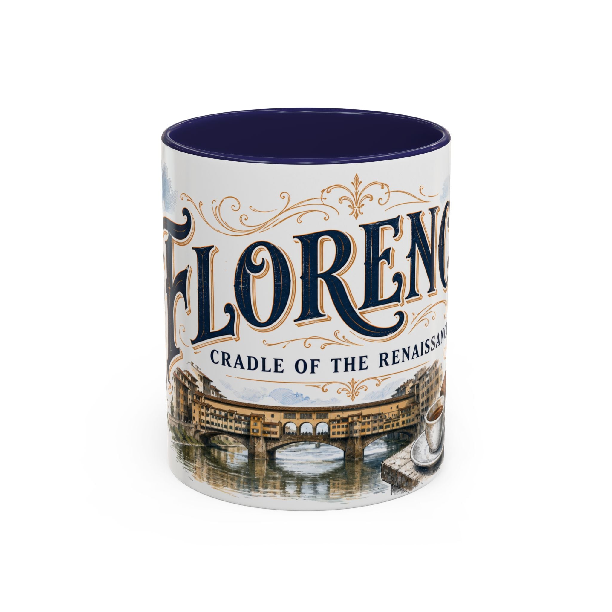 Florence Coffee Mug | Italy Travel Souvenir | Vintage Illustrated City Gift | 11 oz 15 oz Accent Mug
