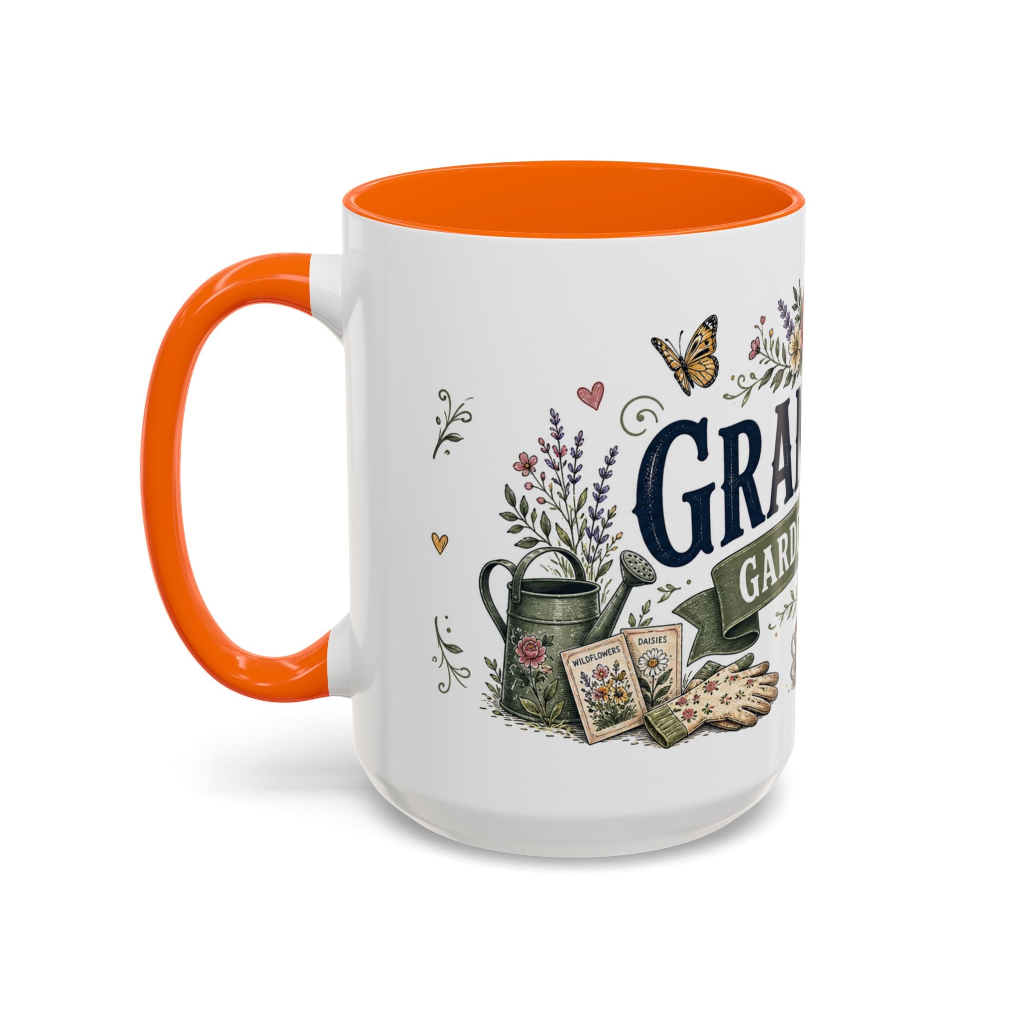 Grandma's Garden Of Love Coffee Mug | Gift From Grandkids | Accent Color Ceramic 11oz 15oz