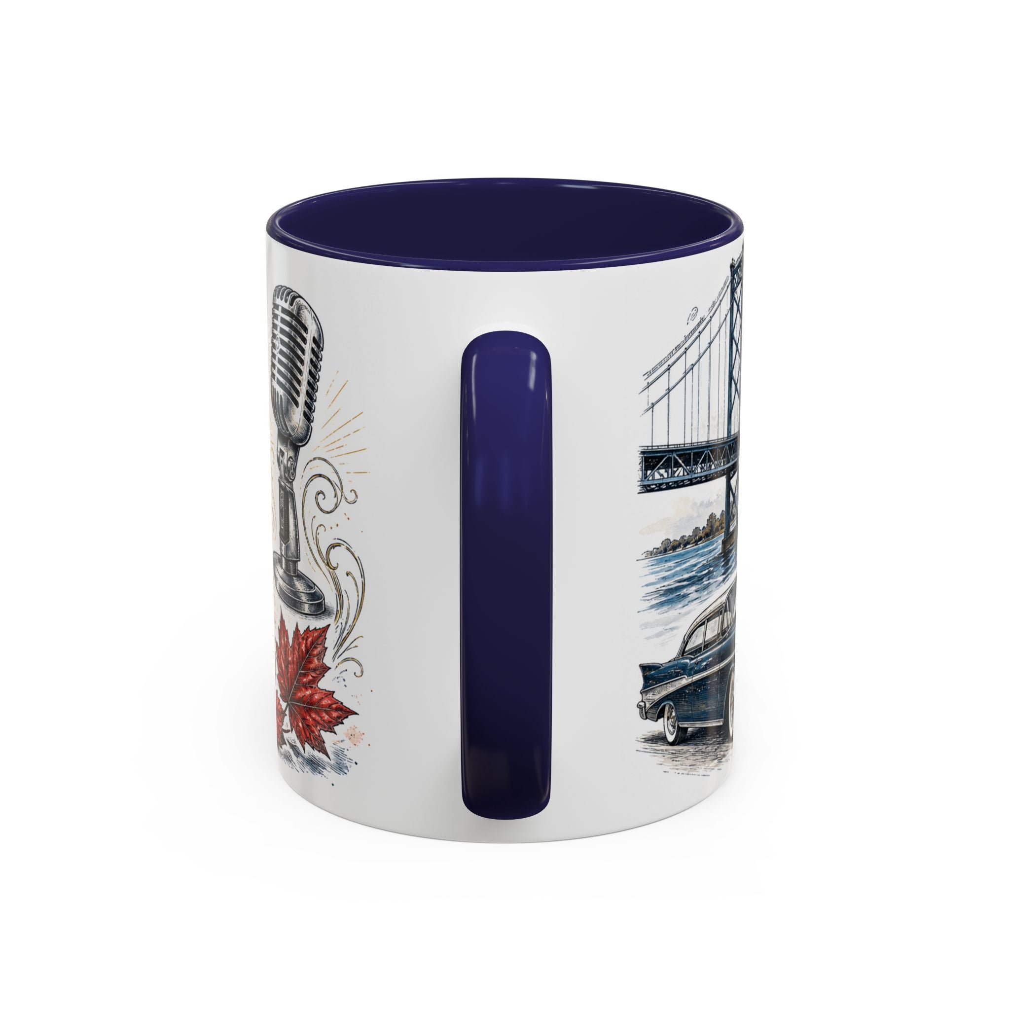 Detroit Coffee Mug | United States Travel Souvenir | Vintage Illustrated City Gift | 11 oz 15 oz Accent Mug