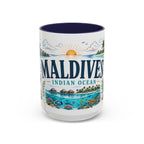 Maldives Coffee Mug | Travel Destination Souvenir Gift | Accent Color Ceramic 11oz 15oz