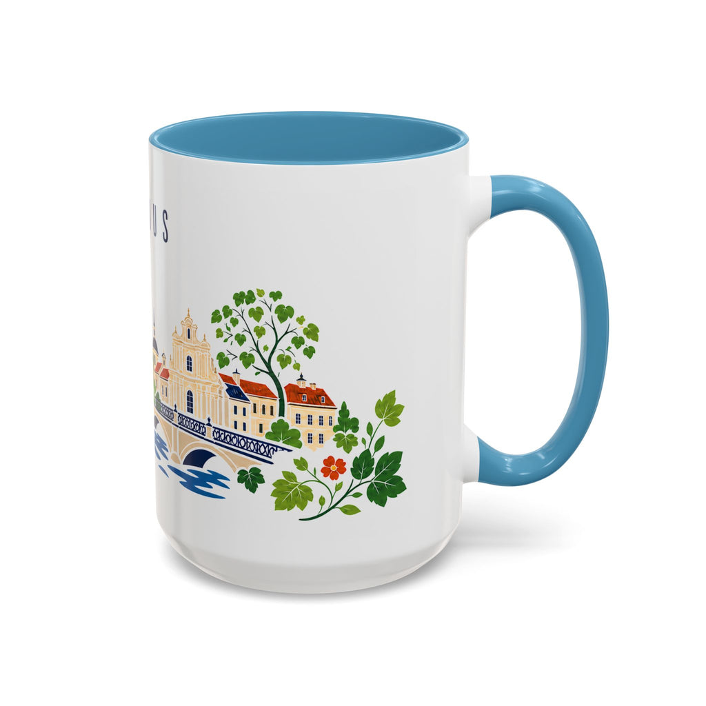 Vilnius Coffee Mug | Lithuania Travel Souvenir | Porcelain Decal City Gift | 11oz 15oz Accent Mug