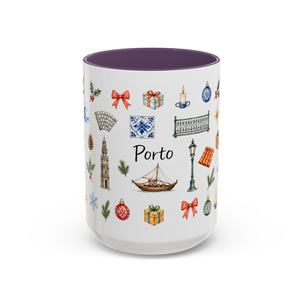 Porto Christmas Mug | Watercolor City Souvenir, Travel Gift (11oz/15oz)
