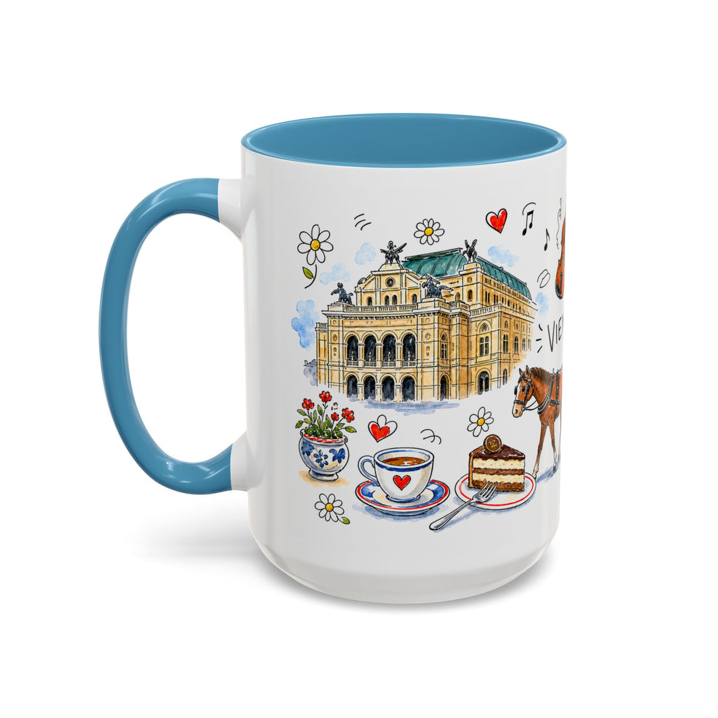 Vienna Travel Mug | European City Souvenir Accent Coffee Mug | 11oz 15oz Ceramic Cup