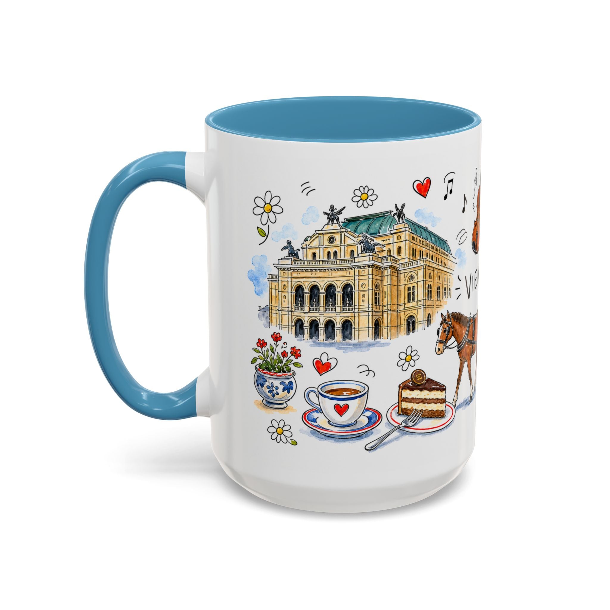 Vienna Travel Mug | European City Souvenir Accent Coffee Mug | 11oz 15oz Ceramic Cup