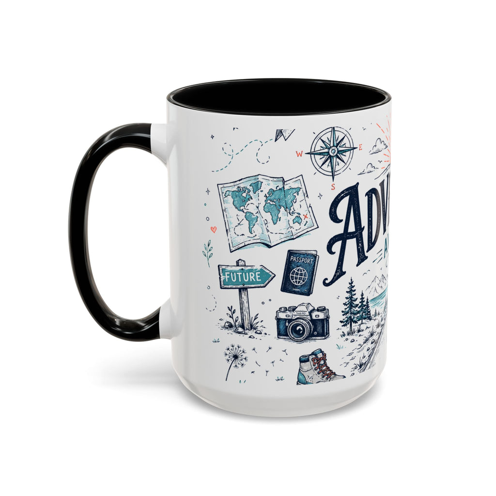 Adventure Awaits Coffee Mug | Class of 2026 Graduation Gift | Accent Color Ceramic 11oz 15oz