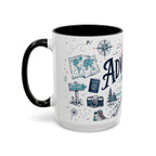 Adventure Awaits Coffee Mug | Class of 2026 Graduation Gift | Accent Color Ceramic 11oz 15oz