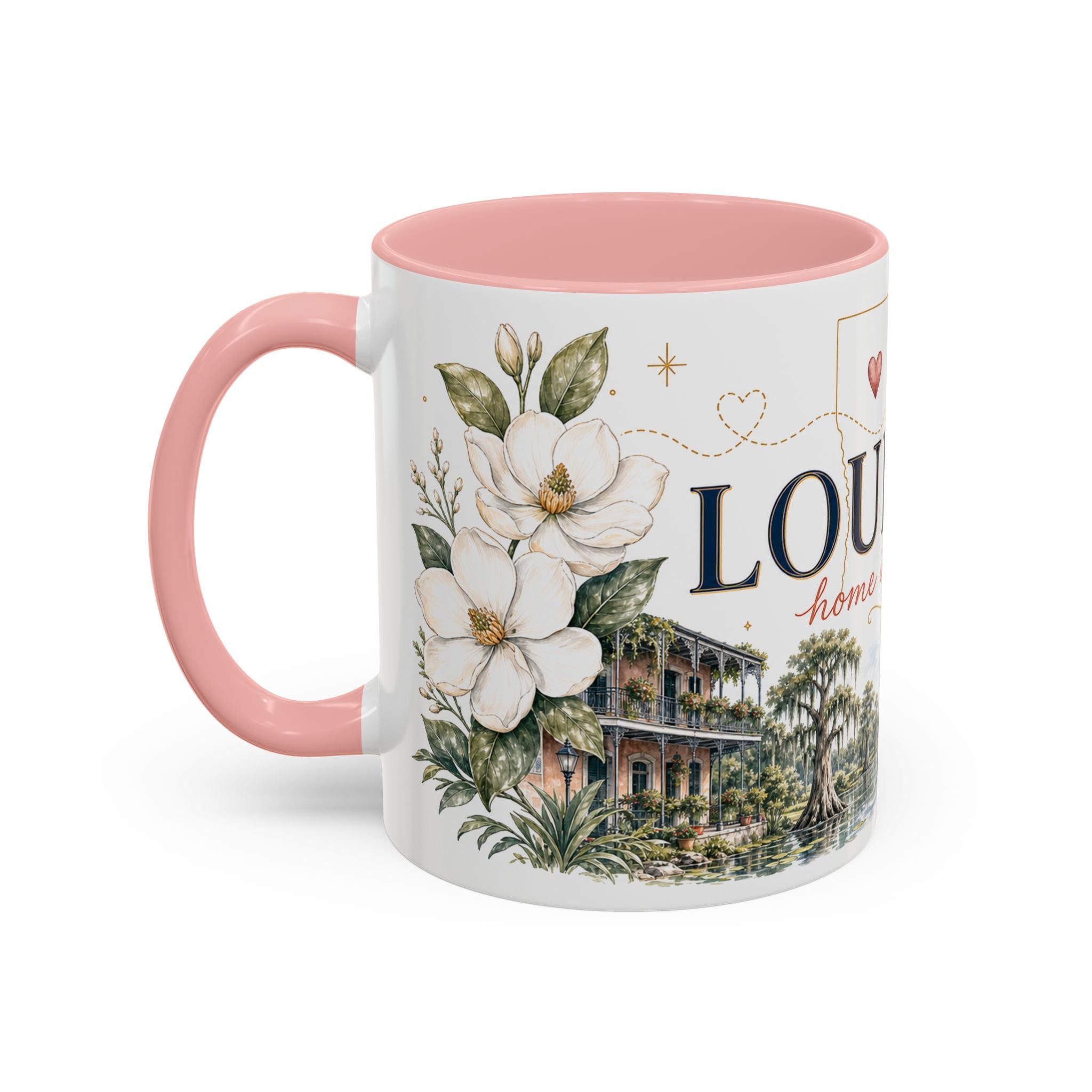 Louisiana Home State Mug | Moving Away Gift | Long Distance Friendship Coffee Cup | 11oz 15oz Accent Mug