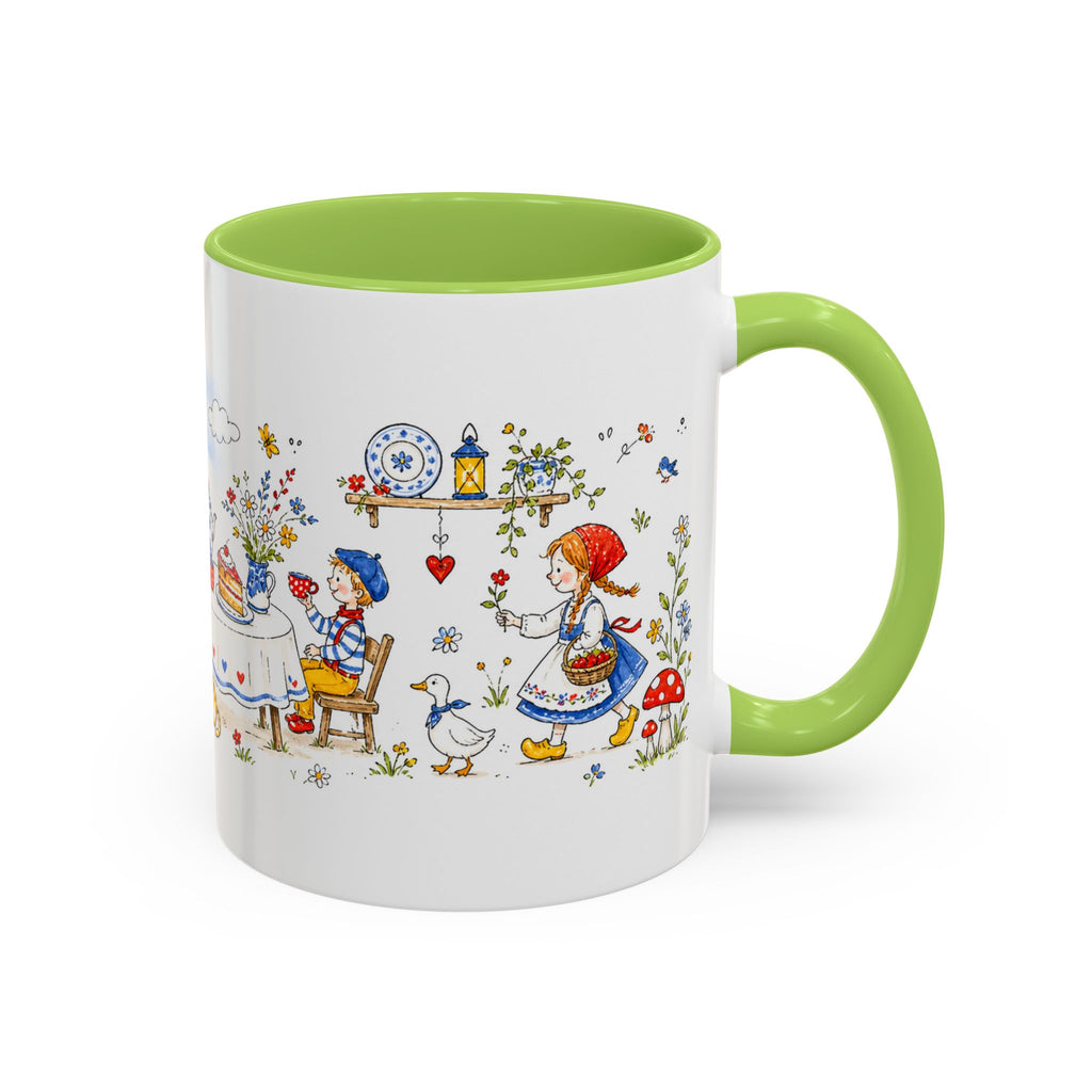 Storybook Cottage Breakfast Mug | Hand Painted Fairy Tale Accent Coffee Mug