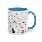 Halloween Party Mug | Ghost Black Cat Candy Watercolor Gift | Accent Cup 11oz 15oz