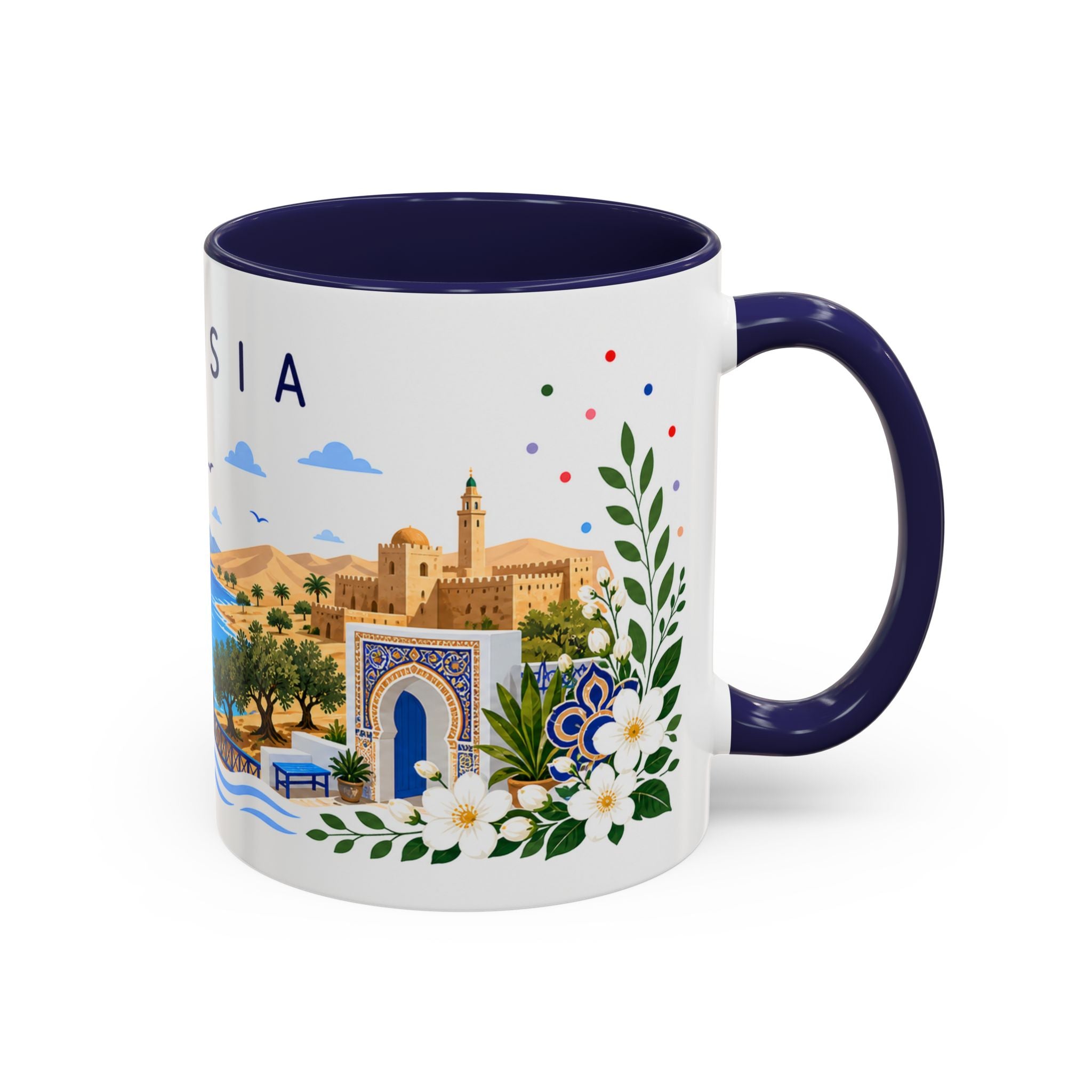 Tunisia Coffee Mug | Travel Souvenir Accent Mug | Place Gift Ceramic Cup 11oz 15oz