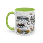 Grand Teton Coffee Mug | National Park Hiking Wyoming Gift | Accent Color Ceramic 11oz 15oz