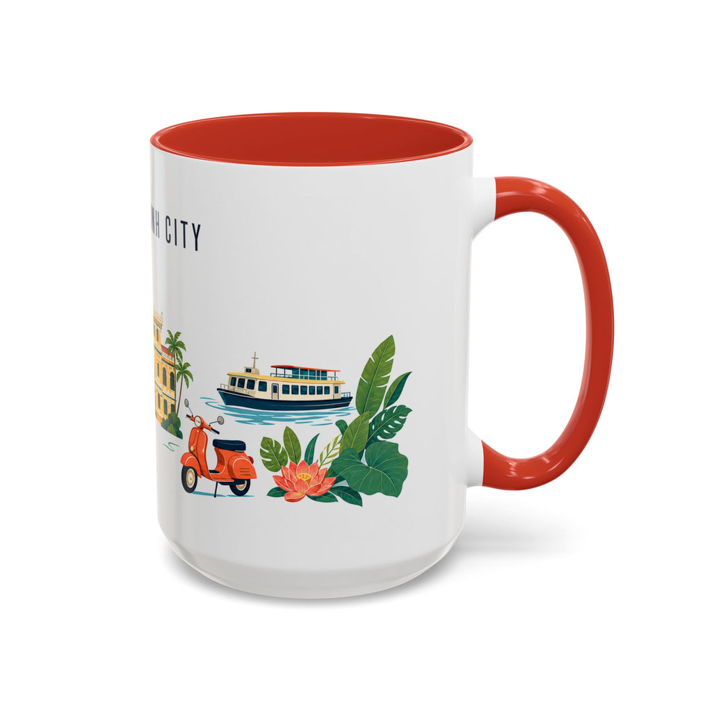 Ho Chi Minh City Coffee Mug | Vietnam Travel Souvenir | Porcelain Decal City Gift | 11oz 15oz Accent Mug