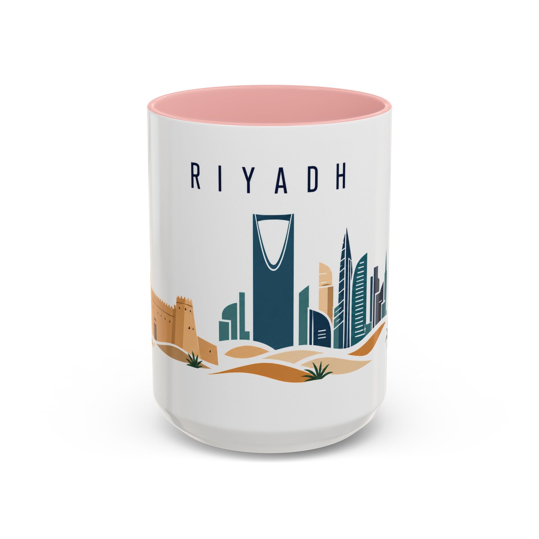 Riyadh Coffee Mug | Saudi Arabia Travel Souvenir | Porcelain Decal City Gift | 11oz 15oz Accent Mug