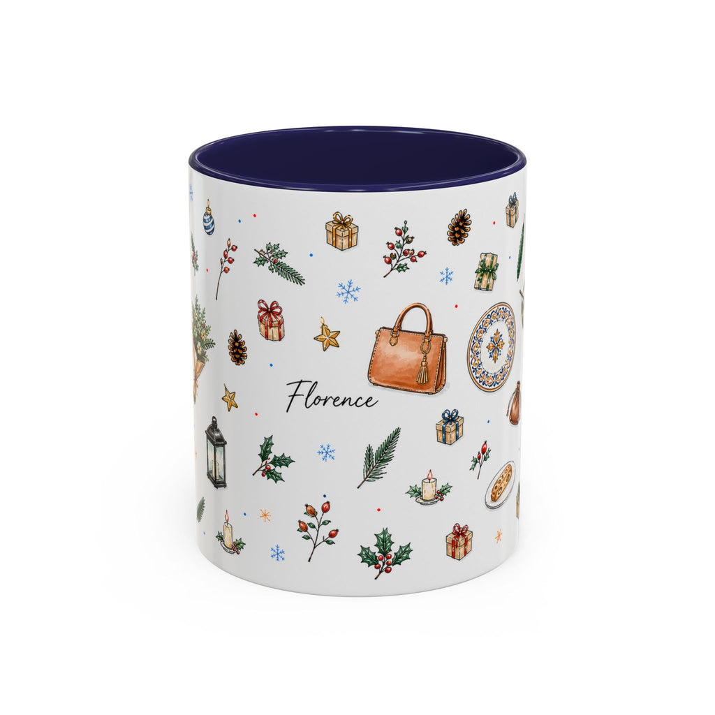 Florence Christmas Mug | Watercolor City Souvenir | Ceramic Coffee Cup (11oz 15oz)