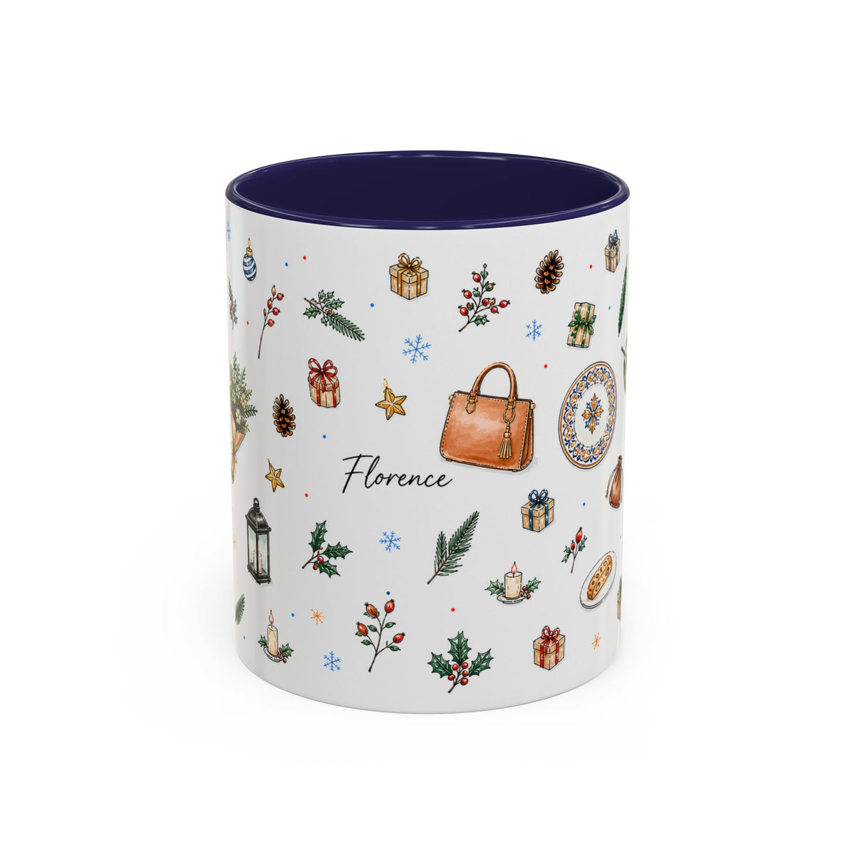 Florence Christmas Mug | Watercolor City Souvenir | Ceramic Coffee Cup (11oz 15oz)